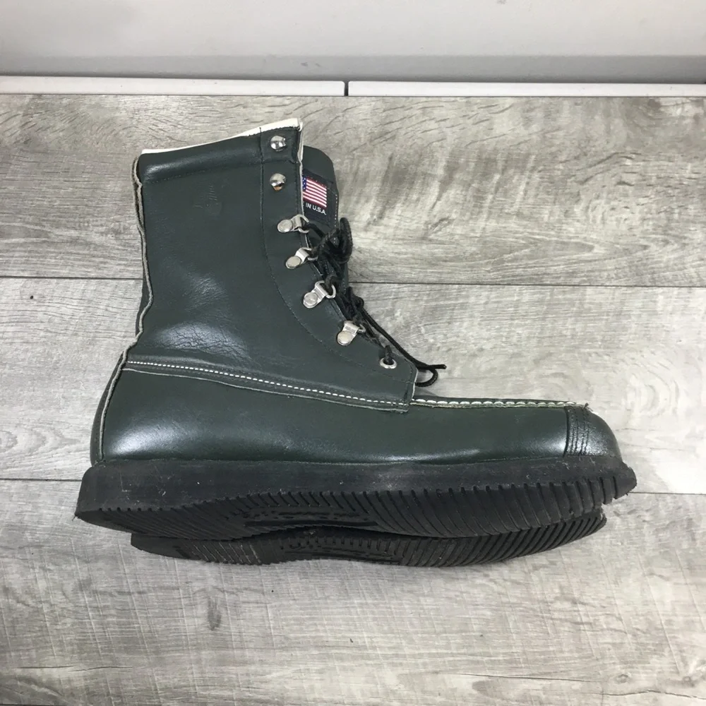 Made In USA Men's Upland Soft Toe Work Kangaroo Moc Toe Boots Vintage Size 9 M